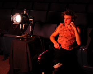 ACTF Patrick Ressler, an actor in The Saint Plays, takes a pause during the rigorous rehearsals GC theatre troup conducted at the American College Theatre Festival. Photo by Tim Blaum