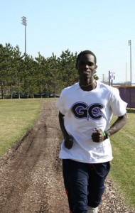 samchege-web-brandon-long2 Sam Chege grew up in Kenya and is now a runner for Goshen College. Photo by Brandon Long.