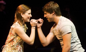 One Acts Juniors Allison Yoder and Adriel Santiago are the stars of Achilles Heel, a scene from a musical written by third-year music major Patrick Ressler. Photo by Emily Miller.