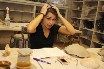 stress1-blaum Anna Pasquarello isn't the only student feeling an excess amount of stress around midterm. Especially at high stress times of year, it is important to manage time, control stress and take advantage of the school's counseling services if needed. Photo by Tim Blaum.
