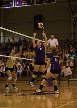 Womens_VB-SID Peni Acayo beat the all time record for Kills for a GC volleyball player, but the Leafs still fell in the MCC final this weekend. Photo provided by Sports Information Department.