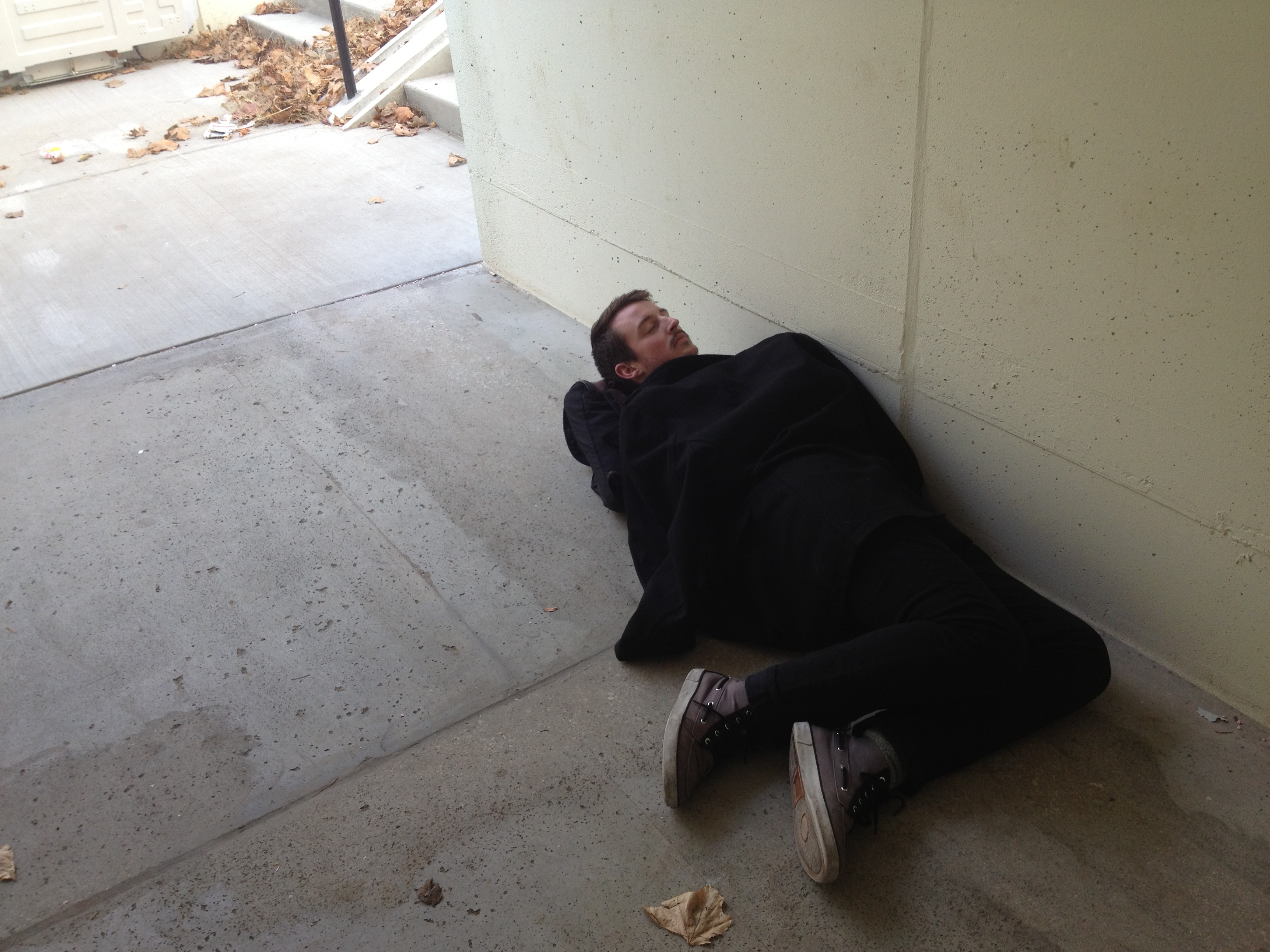 Jon Sleeping in Underpass