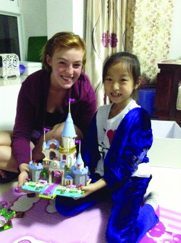 Ellen Conrad, sophomore, poses with her host sister during her SST experience in China this past fall.