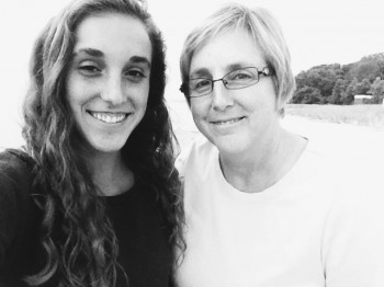 Maddie Birky, a sophomore stands with her mother, Beth Martin Birky, who is a professor of English and Women’s studies at Goshen College.