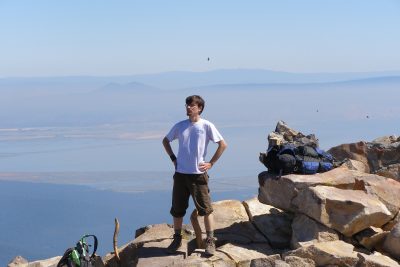Paul Boers stands on a rocky overlook