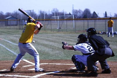 Baseball player hitting