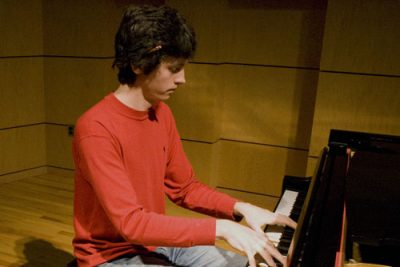 Greg Yoder plays piano in Rieth Recital Hall