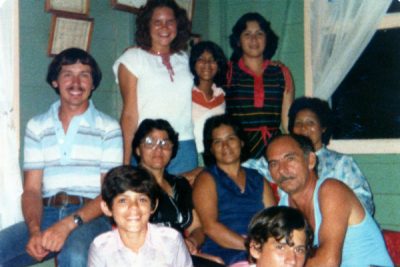 Tina Schlabach with her host family when she went on SST 30 years ago in Costa Rica.