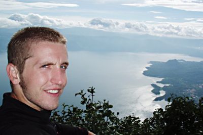 Kris Miller stands on an overlook in Guatemala