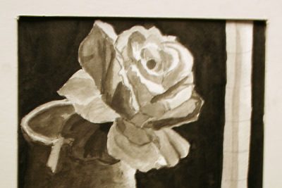 Melissa Kauffman's still-life print of a vase and flower