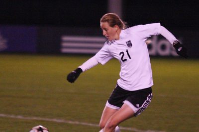 Soccer player with ball