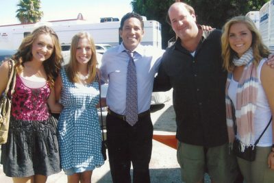 Students with cast members from NBC's The Office