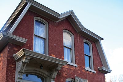 Exterior of Abi Tsigie’s house and art studio in downtown Goshen