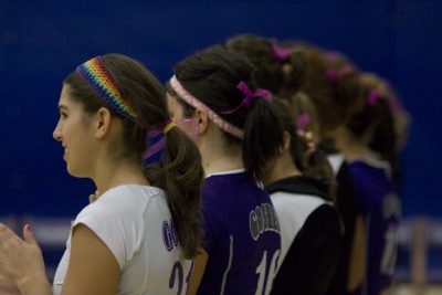 volleyball players standing in a line