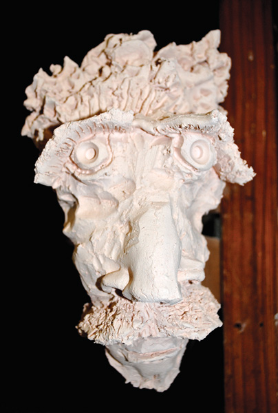 Tim Landes' sculpture of an old man's face