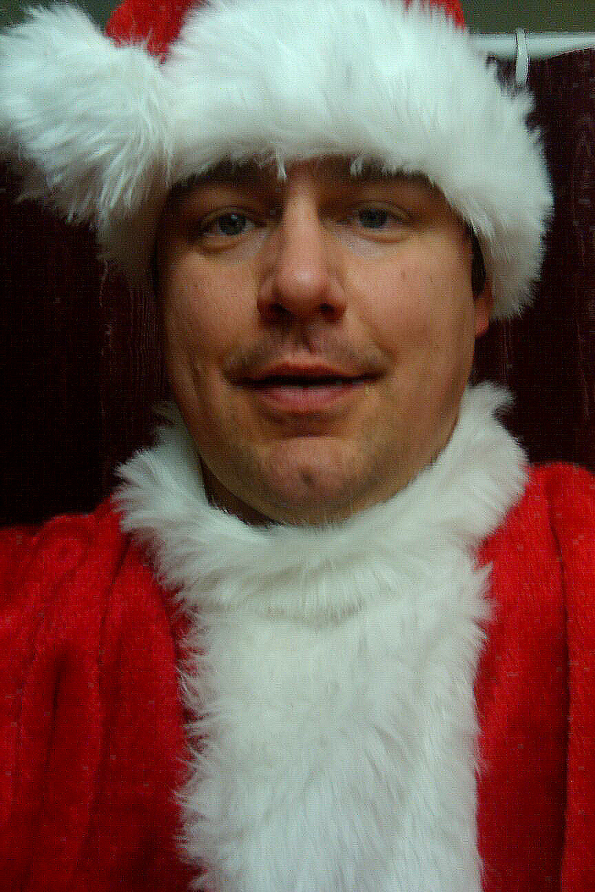 Selfie of Jason Samuel in full Santa costume