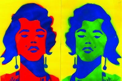 David Pauls' pop art featuring two portraits of a woman