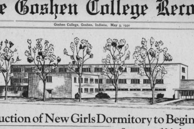 Newspaper clipping from a 1950 copy of the Record; the headline reads, "Construction of New Girls Dormitory to Begin Soon"