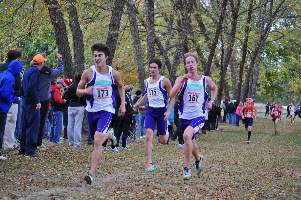 cross country runners in a pack