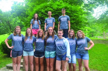 Maddie Birky, a sophomore, stands with fellow camp counselors from Camp Friedenswald over the summer