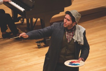Kevin Mendez portrayed several characters during Tuesday's performance of "Los Valientes: The Courageous Ones." Photo by Hannah Sauder