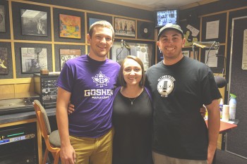 From left: Andrew Snyder, Danielle Kerschhackl, and Brad Stoltzfus. Photo by Marissa Hochstetler. 