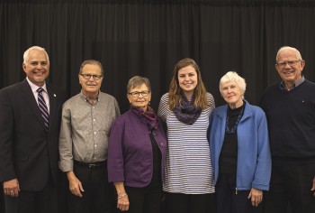 Emma Koop Liechty with her grandparents (from left) Russ Liechty, Marge Liechty, Shiela Koop and Henry Koop. Photo by Hannah Sauder. 