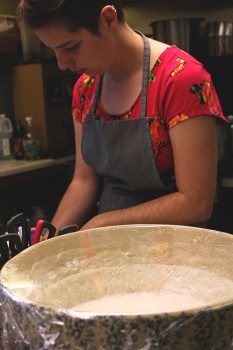 Jess Sprunger, a 2015 Goshen College graduate, currently works at Rachel’s Bread. Photo by Sadie Gustafson-Zook.