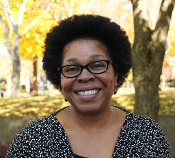 Regina Shands Stoltzfus discusses her view of diversity on Goshen College’s campus. Photo by Sadie Gustafson-Zook.