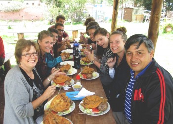 Wilfred Villavicencio with the Peru SST group from the spring of 2015. Photo contributed by Duane Stoltzfus.