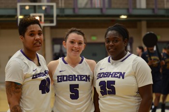 Seniors Jo'Mani Thomas, Liz Tecca and Tyra Carver have all reached 1000 points in their careers. Photo by Maria Bischoff