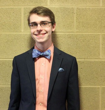 Lukas Thompson, a first year, has artistic abilities that go beyond his ability to pick out stunning paisley bowties - Thompson participates in singing and acting too. Photo by Courtney Wengerd