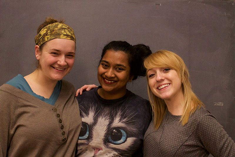 GSWA leaders Elizabeth Frank-North, Prashansa Dickson and Riley Mills pose for a picture