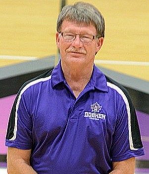 Jim Routhier has been coaching volleyball for 43 years, at Goshen for seven years. Photo by GoLeafs.net