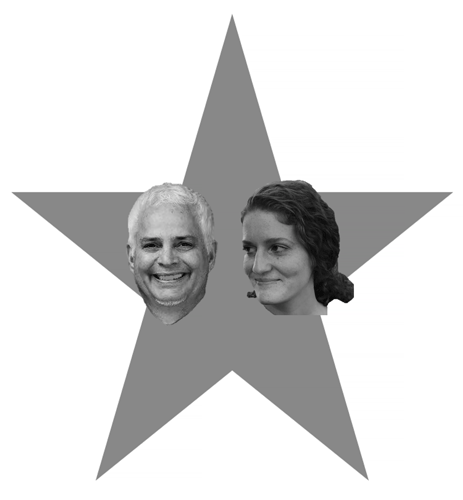 Laura Miller and Jim Brenneman's faces photoshopped onto a star graphic