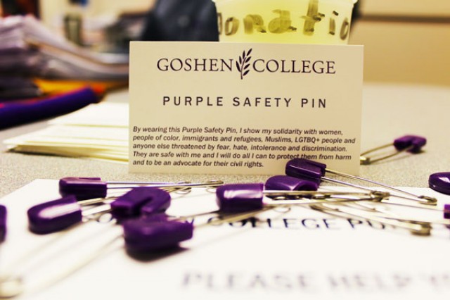 Purple safety pins show solidarity 
