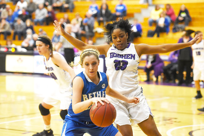 Women's basketball team in action