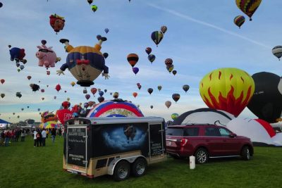 The sky is full of hot air balloons