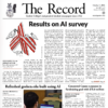 The front page of the most recent Record print issue.